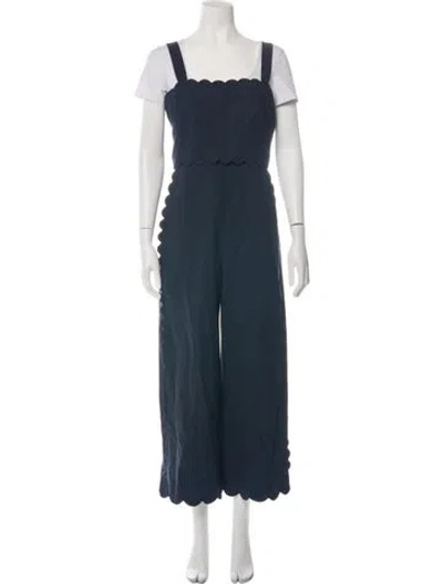 Pre-owned Rebecca Taylor Square Neckline Jumpsuit In Blue