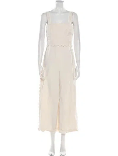 Pre-owned Rebecca Taylor Square Neckline Jumpsuit In Neutral