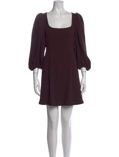 Pre-owned Rebecca Taylor Square Neckline Mini Dress In Brown