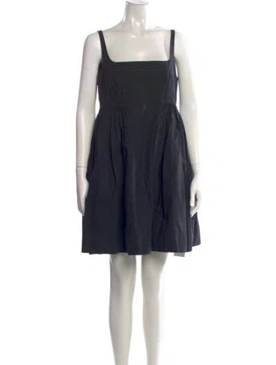 Pre-owned Rebecca Taylor Square Neckline Mini Dress In Gray