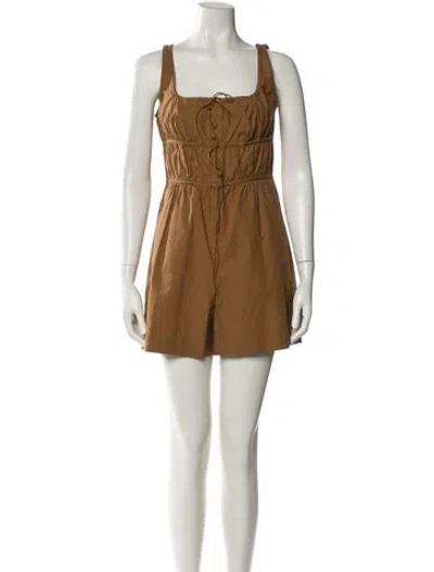 Pre-owned Rebecca Taylor Square Neckline Romper W/ Tags In Neutral