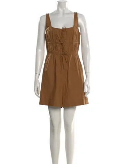 Pre-owned Rebecca Taylor Square Neckline Romper W/ Tags In Neutral