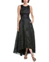Rebecca Taylor Stitched Silk Maxi Dress In Black