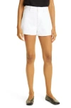 Rebecca Taylor Stretch Cotton Twill Shorts In White