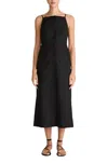 Rebecca Taylor Stretch Linen Dress In Black