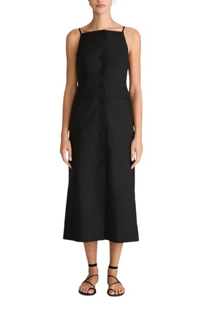 Rebecca Taylor Stretch Linen Dress In Black