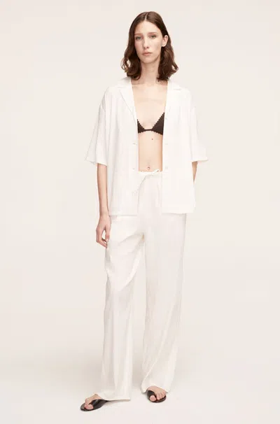 Rebecca Taylor Stretch Linen Pull-on Pant In White