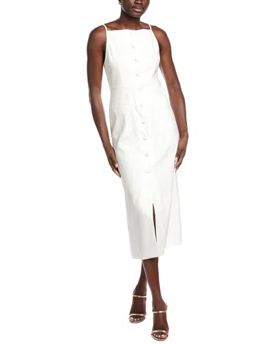 Rebecca Taylor Stretch Linen-blend Midi Dress In White