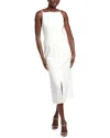 Rebecca Taylor Structured Button Front Midi Dress In White