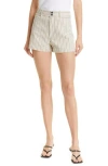 Rebecca Taylor Stripe Stretch Cotton High Waist Shorts