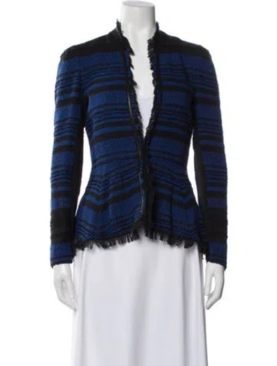 Pre-owned Rebecca Taylor Striped Blazer In Blue