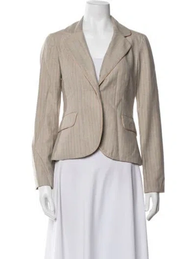 Pre-owned Rebecca Taylor Striped Blazer In Grey