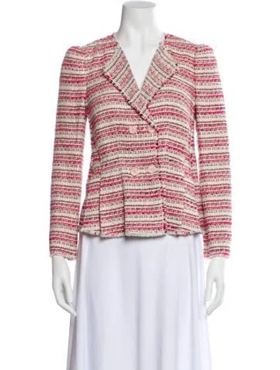 Pre-owned Rebecca Taylor Striped Blazer In Red