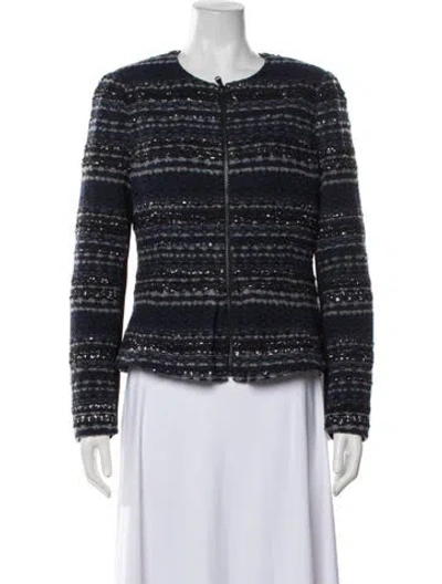 Pre-owned Rebecca Taylor Striped Jacket In Blue