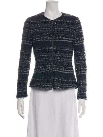 Pre-owned Rebecca Taylor Striped Jacket In Blue