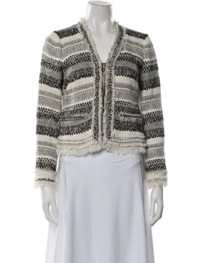 Pre-owned Rebecca Taylor Striped Jacket In Neutral