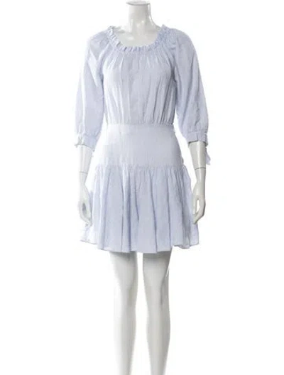 Pre-owned Rebecca Taylor Striped Mini Dress In Blue