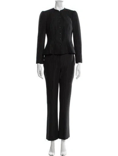 Pre-owned Rebecca Taylor Striped Pant Set In Black