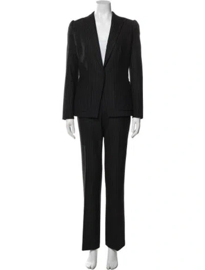 Pre-owned Rebecca Taylor Striped Pantsuit In Black