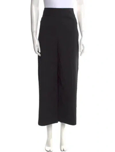 Pre-owned Rebecca Taylor Striped Wide Leg Pants In Black
