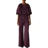 Rebecca Taylor Techy Sateen Bubble Top In Purple
