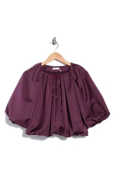Rebecca Taylor Techy Sateen Bubble Top In Purple