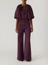 Rebecca Taylor Techy Sateen Bubble Top In Purple