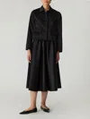 Rebecca Taylor Techy Sateen Ruffle Pocket Jacket In Black