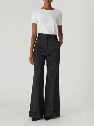 REBECCA TAYLOR TECHY SATEEN WIDE LEG PANT