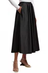 Rebecca Taylor Teechy Satin Skirt In Black In Black