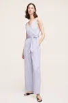 Rebecca Taylor Tie Front Jumpsuit In Blue