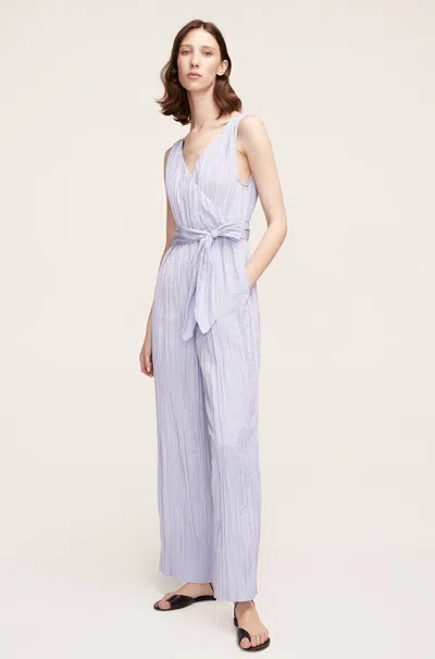 Rebecca Taylor Tie Front Jumpsuit In Soft Periwinkle