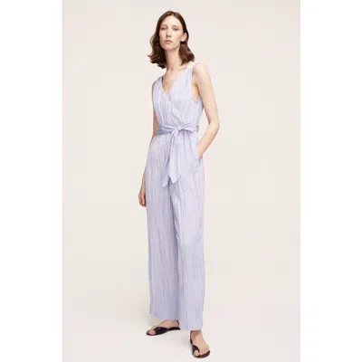 Rebecca Taylor Tie Front Jumpsuit In Soft Periwinkle