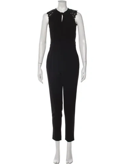 Pre-owned Rebecca Taylor Tie Neck Jumpsuit In Black