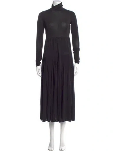 Pre-owned Rebecca Taylor Turtleneck Long Dress In Black