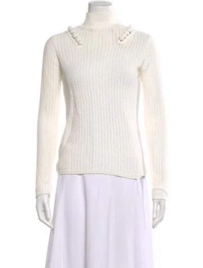 Pre-owned Rebecca Taylor Turtleneck Sweater W/ Tags In White
