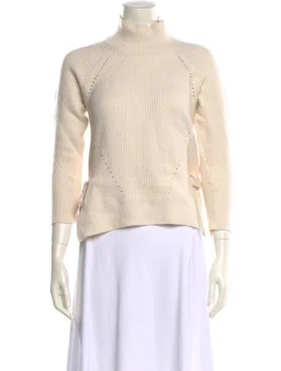Pre-owned Rebecca Taylor Turtleneck Sweater In White
