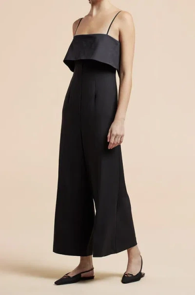 Rebecca Taylor Tuxedo Wide Leg Jumpsuit In Black