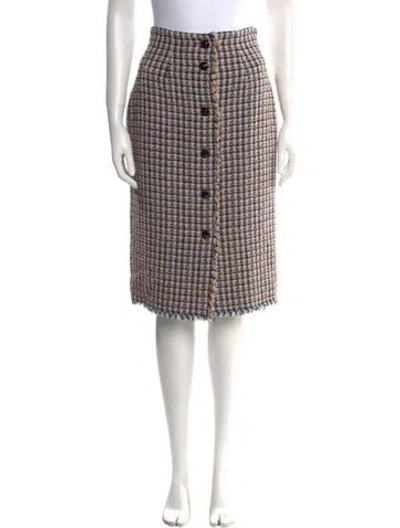 Pre-owned Rebecca Taylor Tweed Knee-length Skirt In Neutral