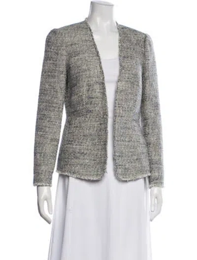 Pre-owned Rebecca Taylor Tweed Pattern Blazer In Grey