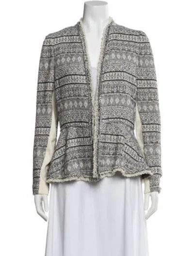 Pre-owned Rebecca Taylor Tweed Pattern Blazer In Neutral