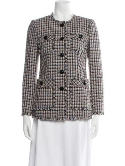 Pre-owned Rebecca Taylor Tweed Pattern Blazer In Neutrals