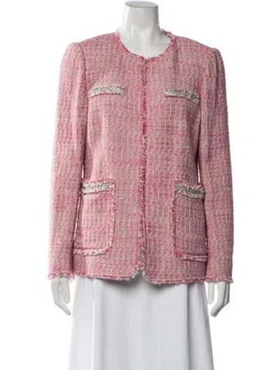 Pre-owned Rebecca Taylor Tweed Pattern Blazer In Pink