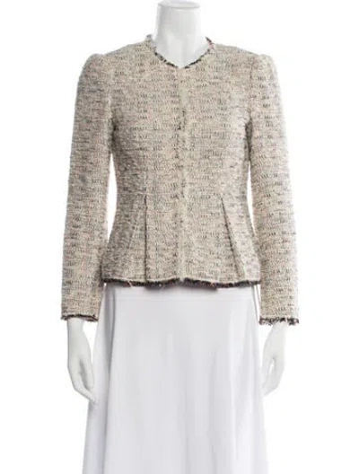 Pre-owned Rebecca Taylor Tweed Pattern Blazer In Pink