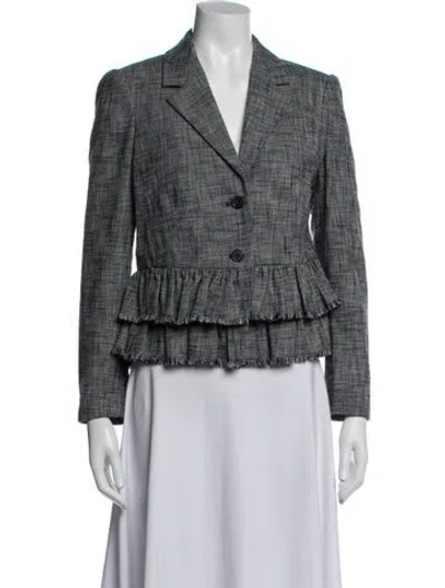 Pre-owned Rebecca Taylor Tweed Pattern Blazer W/ Tags In Blue