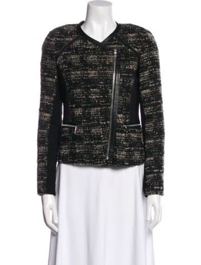 Pre-owned Rebecca Taylor Tweed Pattern Evening Jacket In Black