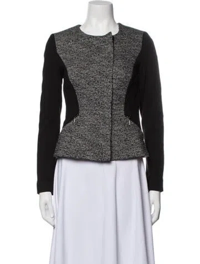 Pre-owned Rebecca Taylor Tweed Pattern Evening Jacket In Black