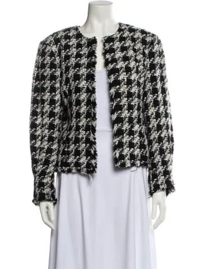 Pre-owned Rebecca Taylor Tweed Pattern Evening Jacket In Black