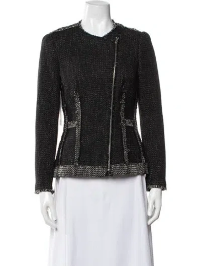 Pre-owned Rebecca Taylor Tweed Pattern Evening Jacket In Black/white
