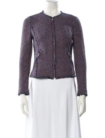 Pre-owned Rebecca Taylor Tweed Pattern Evening Jacket In Blue